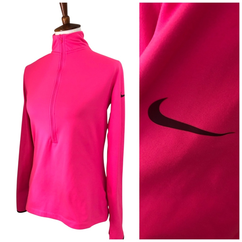 NIKE Pro Hyperwarm Fitted Half Zip 3.0 Long Sleeve Top Women’s Large Pink